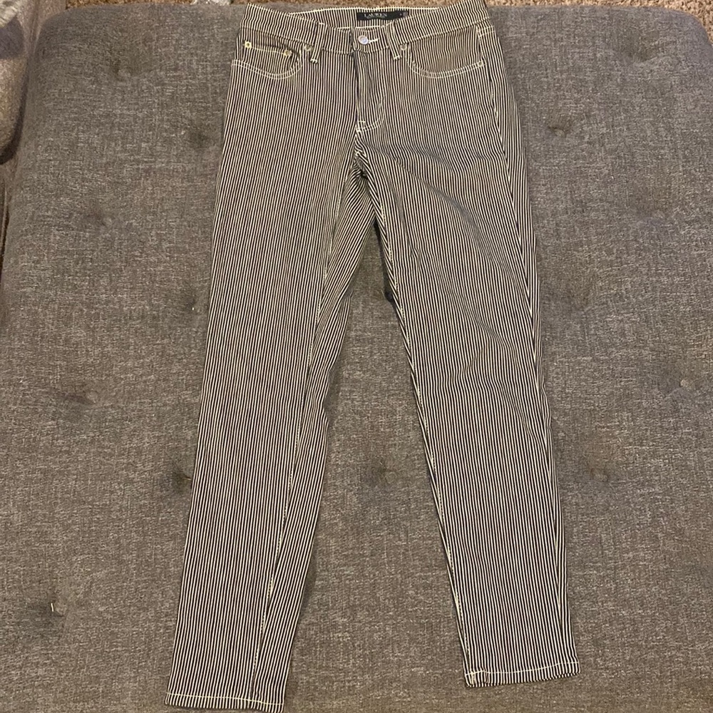 Ralph Lauren black and white stripped skinny jeans